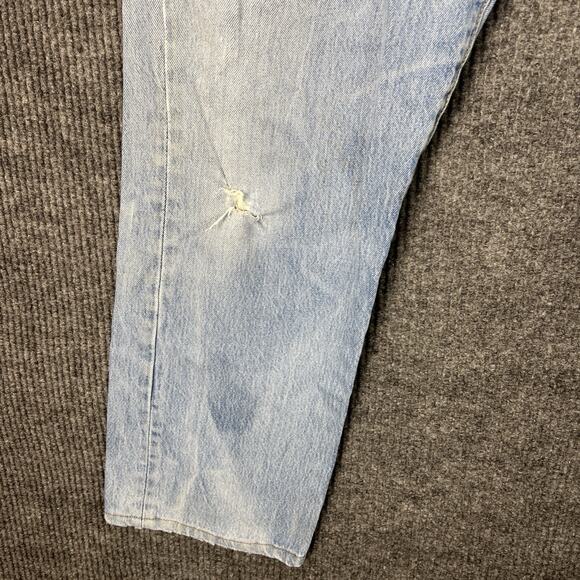 Levi's 501 Mens Straight Leg Slouchy Jeans Size 42 Blue Light Wash Button Fly - Picture 8 of 11